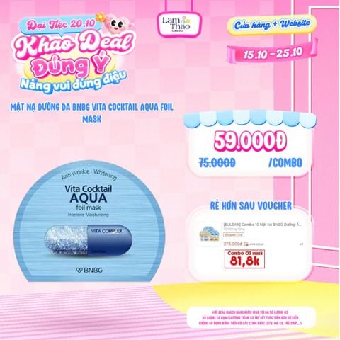  Mặt Nạ Dưỡng Da BNBG Vita Cocktail Aqua Foil Mask 