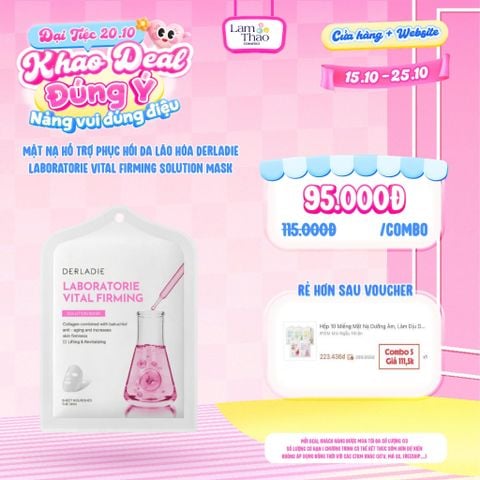  [DEAL SỐC 15.10 - 25.10 KHI MUA COMBO 05 MASK] Mặt Nạ Hỗ Trợ Phục Hồi Da Lão Hóa Derladie Laboratorie Vital Firming Solution Mask 