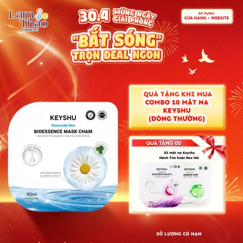  [MUA 10 MASK KEYSHU DÒNG THƯỜNG TẶNG 02 MASK KEYSHU] Mặt Nạ Cúc La Mã Cấp Ẩm Phục Hồi Da Keyshu Chamomile Fiber Bioessence Mask Cham 