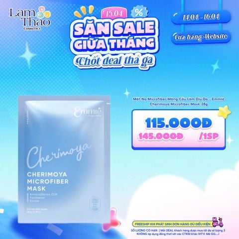  [DEAL SỐC 14.04 - 16.04 COMBO 05 MASK] Mặt Nạ Mãng Cầu Làm Dịu Da Emmie Cherimoya Microfiber Mask 