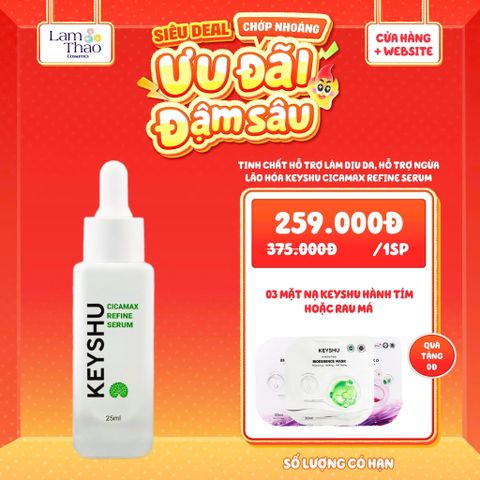  [MUA 1 TẶNG 3 MẶT NẠ KEYSHU NGẪU NHIÊN] Tinh Chất Hỗ Trợ Làm Dịu Da, Hỗ Trợ Ngừa Lão Hóa Keyshu Cicamax Refine Serum 