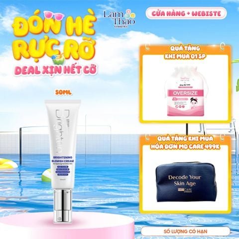  [TẶNG BTT BEFOU 30 MIẾNG][MUA HĐ MD CARE 499K TẶNG 01 TÚI DA ĐỰNG MỸ PHẨM] Kem Dưỡng Sáng Da Chuyên Biệt MD CARE Brightening Blemish Cream 