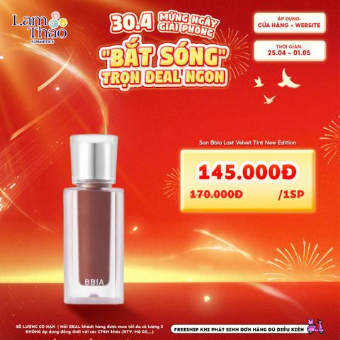  [DEAL SỐC 25.04 - 01.05] Son Bbia Last Velvet Tint New Edition 
