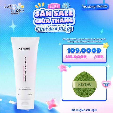  [TẶNG 01 MÚT RỬA MẶT KEYSHU] Sữa Rửa Mặt Làm Sạch Bụi Bẩn Cho Da Dầu Và Da Thường Keyshu Deepclean Oil Cleanser 