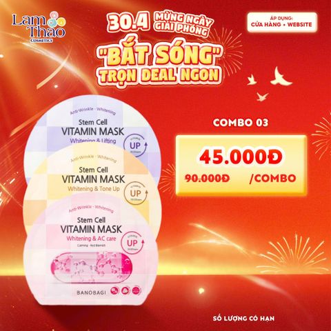  Mặt Nạ Dưỡng Da Dưỡng Sáng Banobagi Stem Cell Vitamin Mask 