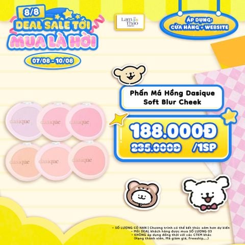  [DEAL 07/8 - 10/8 GIÁ SỐC] Phấn Má Hồng Dasique Soft Blur Cheek 
