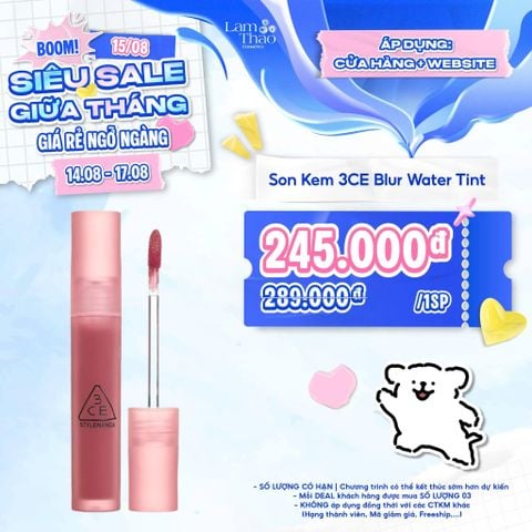  [DEAL 14/8 - 17/8 GIÁ SỐC] Son Kem 3CE Blur Water Tint 