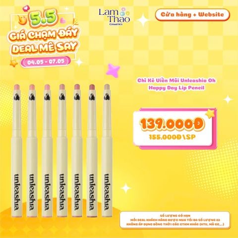  [DEAL SỐC 04.05 - 07.05] Chì Kẻ Viền Môi Unleashia Oh Happy Day Lip Pencil 