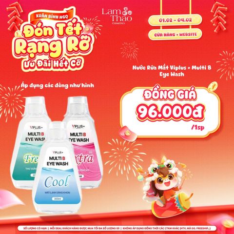  [DEAL SỐC 01.02 - 04.02 HỒNG - XANH LÁ - XANH DƯƠNG] Nước Rửa Mắt Viplus + Multi B Eye Wash 
