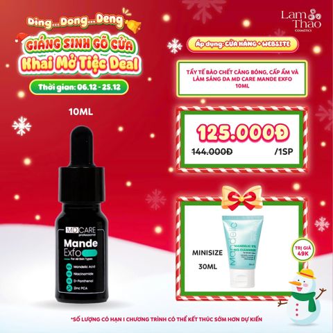 [DEAL SỐC 6.12 - 25.12 MUA SIZE 10ML TẶNG 01 SRM MD CARE30ML] Tẩy Tế Bào Chết Căng Bóng, Cấp Ẩm Và Làm Sáng Da MD CARE Mande Exfo 