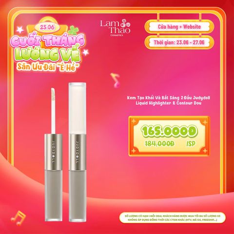  [DEAL SỐC 23.06 - 27.06] Kem Tạo Khối Và Bắt Sáng 2 Đầu Judydoll Liquid Highlighter & Contour Dou 
