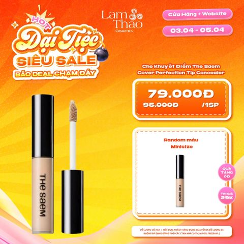  [DEAL SỐC 03.04 - 05.04 TẶNG MINI SIZE] Che Khuyết Điểm The Saem Cover Perfection Tip Concealer 