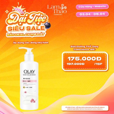  [DEAL SỐC 03.04 - 05.04] Sữa Dưỡng Thể Nước Hoa Dưỡng Ẩm Chuyên Sâu Olay Cellscience Pro B5+ 