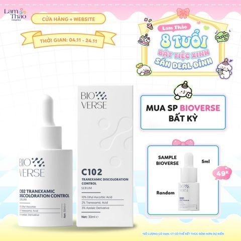 [DEAL SỐC 4.11 - 24.11 TẶNG SAMPLE BIOVERSE 5ML] Tinh Chất Mờ Thâm Đỏ & Chống Oxy Hoá Bioverse C102 Tranexamic Discoloration Control Serum 