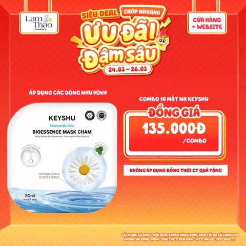  [DEAL SỐC 24.03 - 26.03 COMBO 10 MASK] Mặt Nạ Cúc La Mã Cấp Ẩm Phục Hồi Da Keyshu Chamomile Fiber Bioessence Mask Cham 