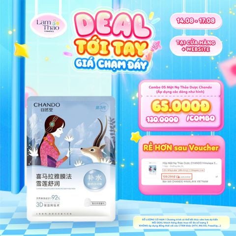  [DEAL SỐC 14.08 - 17.08 KHI MUA COMBO 5 MASK] Mặt Nạ Thảo Dược Dưỡng Ẩm Làm Dịu Da Chando Himalaya Snow Saussurea Soothing Mask 