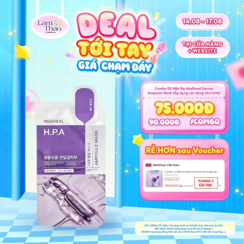  [DEAL SỐC 14.08 - 17.08 KHI MUA COMBO 2 MASK] Mặt Nạ Dưỡng Se Khít Lỗ Chân Lông Mediheal Derma Ampoule H.P.A Mask 