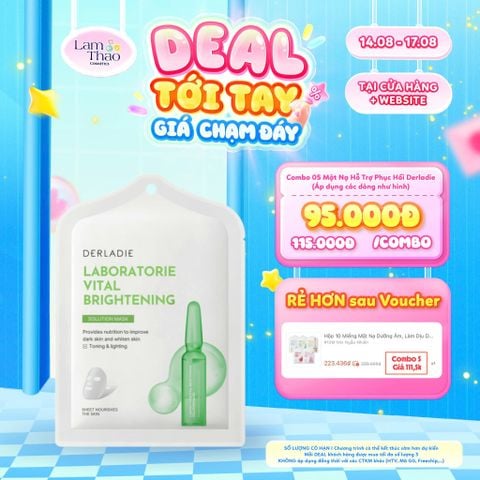  [DEAL SỐC 14.08 - 17.08 KHI MUA COMBO 5 MASK] Mặt Nạ Hỗ Trợ Phục Hồi Da Xỉn Màu Derladie Laboratorie Vital Brightening Solution Mask 