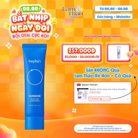  [DEAL SỐC 06.08 - 09.08 TẶNG BTT HORUS 120 MIẾNG] Kem Chống Nắng Hóa Học Giúp Dưỡng Ẩm Beplain Sunmuse Moisture Sunscreen SPF 50+ PA++++ 