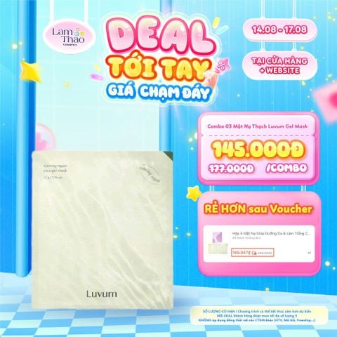  [DEAL SỐC 14.08 - 17.08 KHI MUA COMBO 3 MASK] Mặt Nạ Thạch Hỗ Trợ Làm Dịu, Hỗ Trợ Phục Hồi Da Luvum Calming Repair Cica Gel Mask 