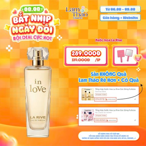  [DEAL SỐC 06.08 - 09.08 TẶNG GƯƠNG CẦM TAY LA RIVE] Nước Hoa La Rive In Love EDP 