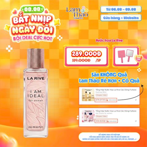  [DEAL SỐC 06.08 - 09.08 TẶNG GƯƠNG CẦM TAY LA RIVE] Nước hoa La Rive I Am Ideal For Women EDP 