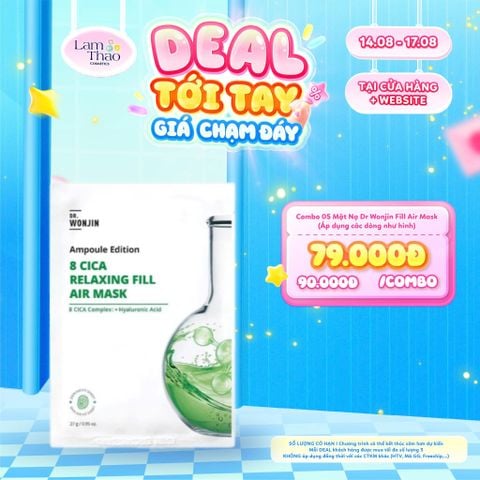  [DEAL SỐC 14.08 - 17.08 KHI MUA COMBO 5 MASK] Mặt Nạ Siêu Tinh Chất Phục Hồi Dr Wonjin 8 CICA Relaxing Fill Air Mask 