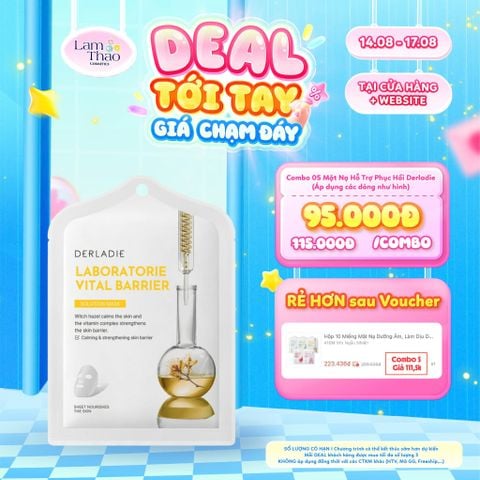  [DEAL SỐC 14.08 - 17.08 KHI MUA COMBO 5 MASK] Mặt Nạ Hỗ Trợ Phục Hồi Hàng Rào Bảo Vệ Da Derladie Laboratorie Vital Barrier Solution Mask 