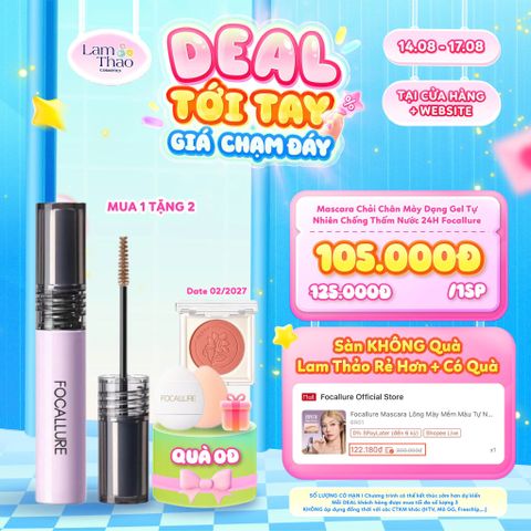  [DEAL SỐC 14.08 - 17.08 TẶNG BÔNG MÚT NGÓN TAY + MÁ HỒNG FOCALLURE] Mascara Chải Chân Mày Dạng Gel Tự Nhiên Chống Thấm Nước 24H Focallure Eyebrow Gel 