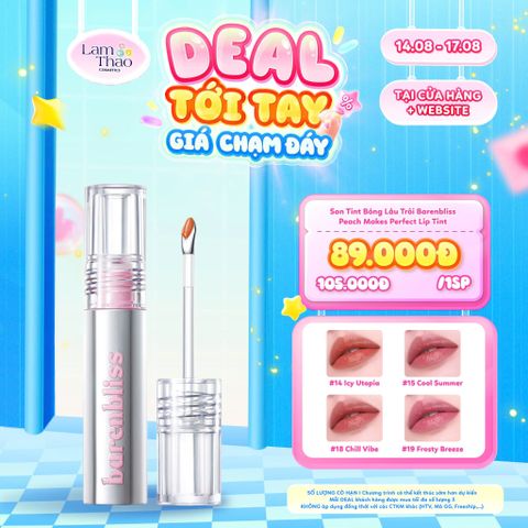  [DEAL SỐC 14.08 - 17.08] Son Tint Bóng Lâu Trôi Barenbliss Peach Makes Perfect Lip Tint 
