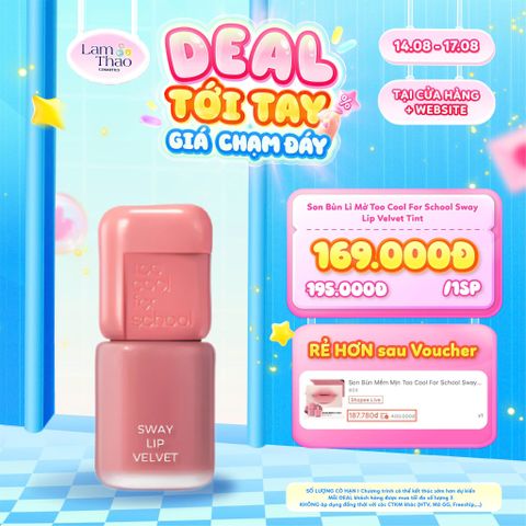  [DEAL SỐC 14.08 - 17.08] Son Bùn Lì Mờ Too Cool For School Sway Lip Velvet Tint 