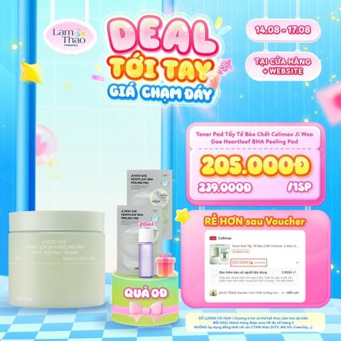  [DEAL SỐC 14.08 - 17.08 TẶNG DẦU TT CELIMAX 20ML + 02 GÓI TONER PAD CELIMAX SIMPLE] Toner Pad Tẩy Tế Bào Chết Celimax Ji Woo Gae Heartleaf BHA Peeling Pad 