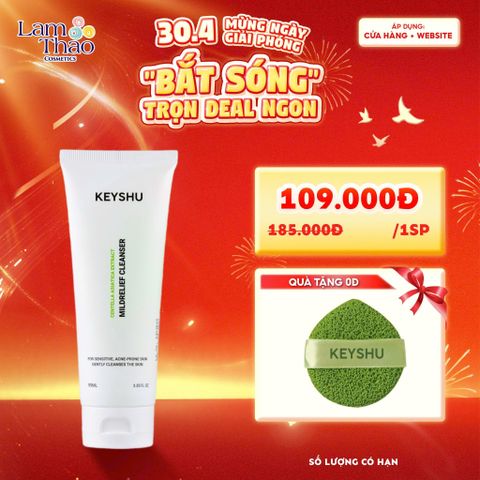 [TẶNG 01 MÚT RỬA MẶT KEYSHU] Sữa Rửa Mặt Làm Sạch Bụi Bẩn Cho Da Nhạy Cảm Keyshu Mildrelief Cleanser 