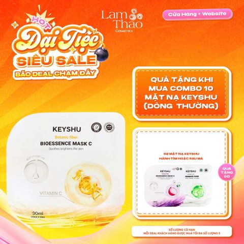  [MUA 10 MASK KEYSHU DÒNG THƯỜNG TẶNG 02 MASK KEYSHU] Mặt Nạ Vitamin C Cấp Ẩm Dưỡng Sáng Da Keyshu Botanic Fiber Bioessence Mask C 