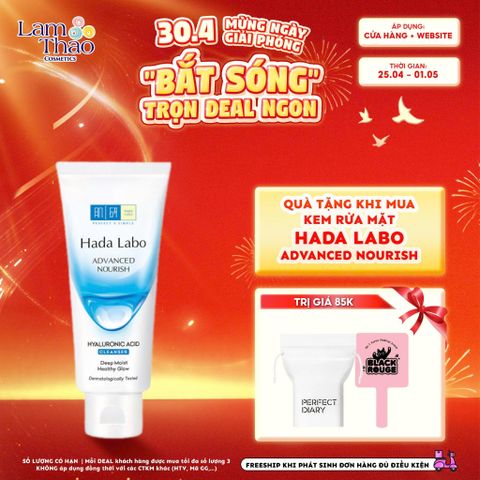 [DEAL SỐC 25.04 - 01.05 TẶNG BTT PERFECT DIARY 30 MIẾNG + GƯƠNG BLACKROUGE] Kem Rửa Mặt Sạch Sâu Dưỡng Ẩm Hada Labo Advanced Nourish Hyaluronic Acid Cleanser 