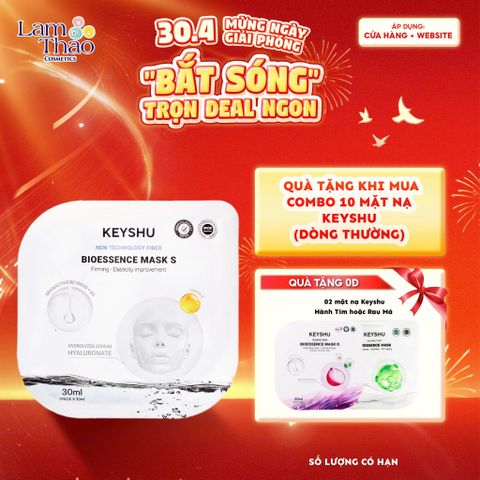  [MUA 10 MASK KEYSHU DÒNG THƯỜNG TẶNG 02 MASK KEYSHU] Mặt Nạ Hỗ Trợ Nâng Cơ Keyshu New Technology Fiber Bioessence Mask S 
