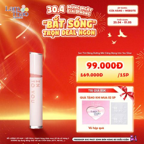  [DEAL SỐC 25.04 - 01.05 MUA 02 TẶNG 01 VỎ ĐỰNG QUÀ + 02 KHĂN TẨY TRANG INTO YOU] Son Tint Bóng Dưỡng Môi Căng Mọng Into You Glow 