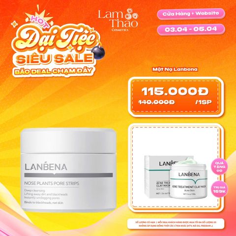  [DEAL SỐC 03.04 - 05.04 TẶNG MẶT NẠ ĐẤT SÉT LANBENA 100G] Mặt Nạ Lột Mụn Mũi Lanbena Deep Cleansing Nose Strips 2% BHA 