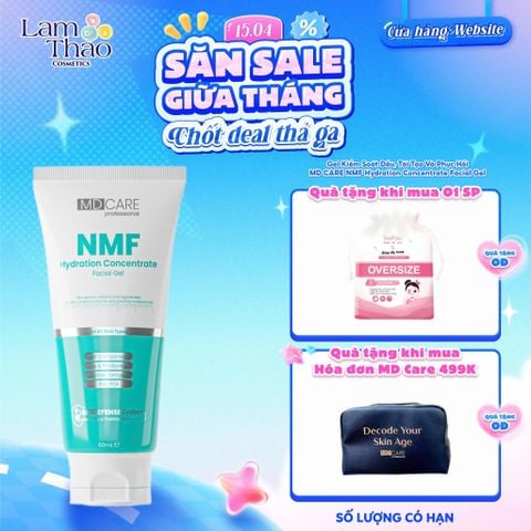  [TẶNG BTT BEFOU OVERSIZE 50 MIẾNG] [HĐ MD CARE 499K TẶNG 01 TÚI DA] Gel Kiểm Soát Dầu, Tái Tạo Và Phục Hồi MD CARE NMF Hydration Concentrate Facial Gel 