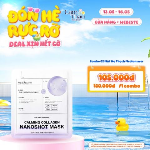  [DEAL SỐC 13.05 - 16.05 COMBO 02 MASK MEDIANSWER] Mặt Nạ Thạch Phục Hồi Dịu Da Medianswer Calming Collagen Nanoshot Mask 