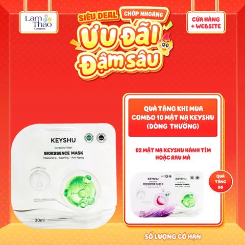  [MUA 10 MASK KEYSHU DÒNG THƯỜNG TẶNG 02 MASK KEYSHU] Mặt Nạ Sợi Xơ Rau Má Cấp Ẩm Keyshu Centella Fiber Bio Essence Mask 