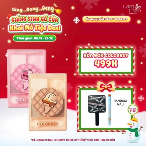  [DEAL SỐC 6.12 - 25.12 MUA HOÁ ĐƠN COLORKEY 499K TẶNG GƯƠNG + SON KEM LÌ] Bảng Phấn Mắt 4 Màu Colorkey Four Colour Eyeshadow 