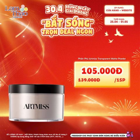  [DEAL SỐC 25.04 - 01.05] Phấn Phủ Artmiss Transparent Matte Powder 