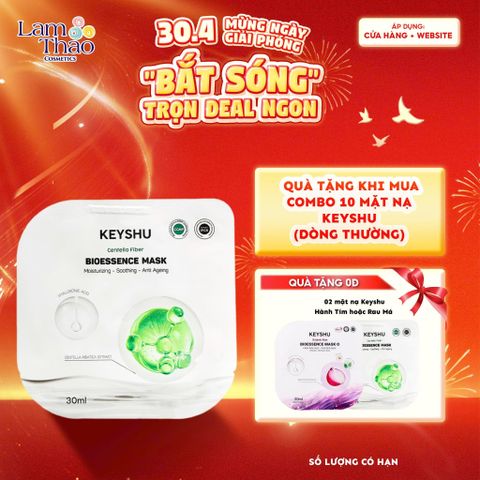  [MUA 10 MASK KEYSHU DÒNG THƯỜNG TẶNG 02 MASK KEYSHU] Mặt Nạ Sợi Xơ Rau Má Cấp Ẩm Keyshu Centella Fiber Bio Essence Mask 
