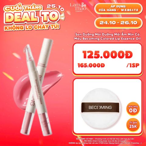  [DEAL SỐC 24.10 - 26.10 TẶNG BÔNG PHẤN BECOMING] Son Dưỡng Môi Dưỡng Môi Ẩm Mịn Có Màu Becoming Colored Lip Essence Oil 
