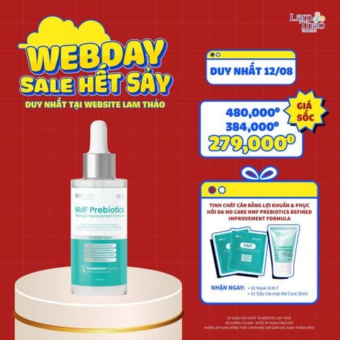  [DEAL WEB: DUY NHẤT 12/8 GIÁ SỐC] [DEAL 11/8 - 31/8 TẶNG 02 NẠ MD CARE + 01 GEL RỬA MẶT MD CARE MINI] Tinh Chất Cân Bằng Lợi Khuẩn & Phục Hồi Da MD CARE NMF Prebiotics Refined Improvement Formula 