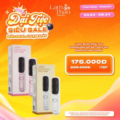 [DEAL SỐC 03.04 - 05.04] Lược Điện Chải Tóc Không Dây Ion Âm Jary Ion Electric Hair Comb 