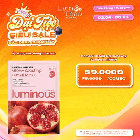  [DEAL SỐC 03.04 - 05.04 COMBO 5 MASK] Mặt Nạ Colorkey Luminous Pomegranate PDRN Glow Boosting Facial Mask 