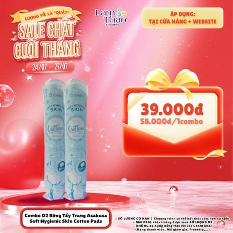  [DEAL 24/7 - 27/7 COMBO 2 BTT GIÁ SỐC] Bông Tẩy Trang Asakusa Soft Hygienic Skin Cotton Pads 