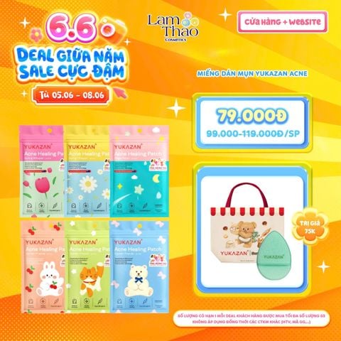  [DEAL SỐC 05.06 - 08.06 MUA 02 GÓI TẶNG TÚI TOTE + MÚT YUKAZAN] Miếng Dán Mụn Yukazan Acne 